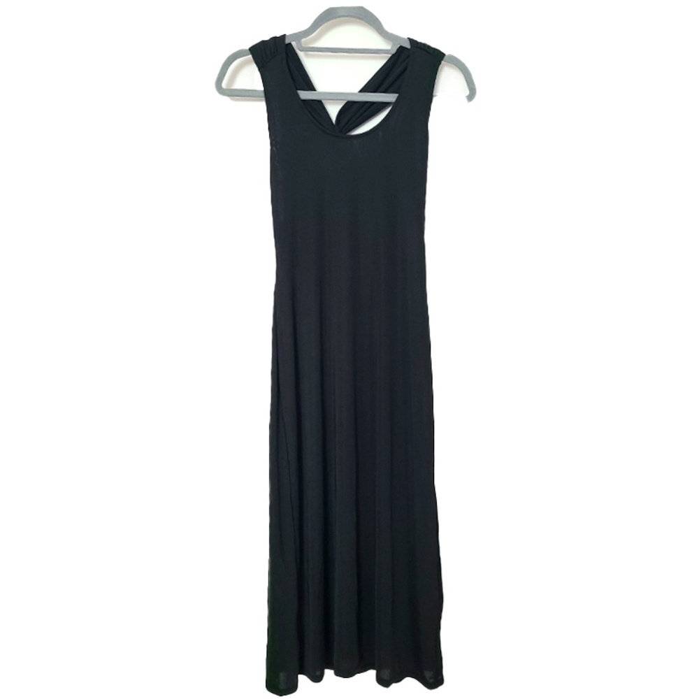 Black Knit Cross-Back Maxi Dress Size XXS Petite (New)